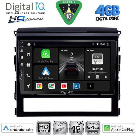 Digital IQ Car Audio System for Toyota Land Cruiser 2016-2019 Bluetooth USB WiFi GPS Apple CarPlay Android Auto with 9" Touch Screen