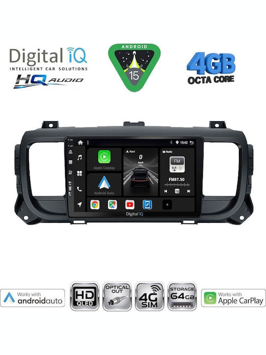 Digital IQ Car Audio System for Toyota Proace 2016 with Touch Screen 9" Digital IQ BXK 19729 CPAA Bluetooth USB Wi-Fi GPS Apple CarPlay Android Auto