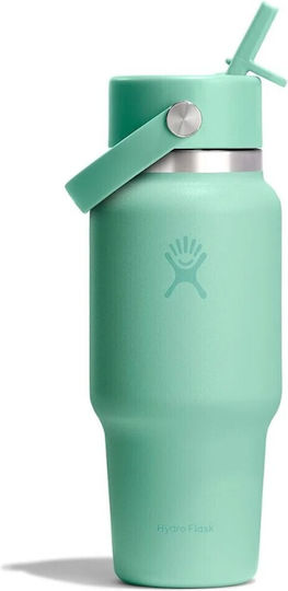 Hydro Flask Wide Flex Μπουκάλι Θερμός Ανοξείδωτο 710ml MERMAID GREEN με Καλαμάκι