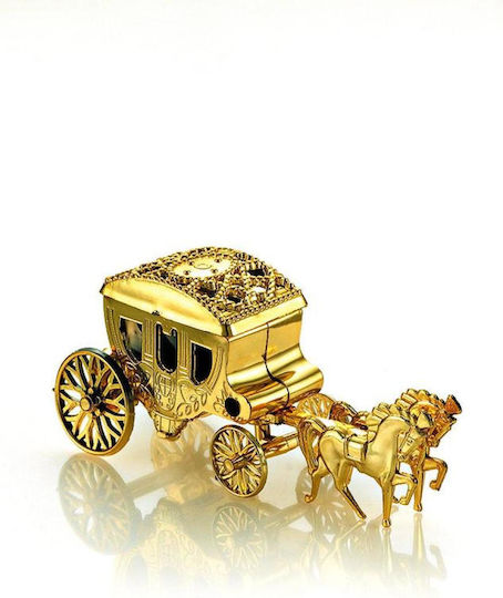 Wedding Favor Pvc Carriage Gold 13x5x6cm Per Set 12 Pieces