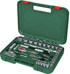 Bosch 1600A02Z9G Ratchet with Sockets 57 Pieces