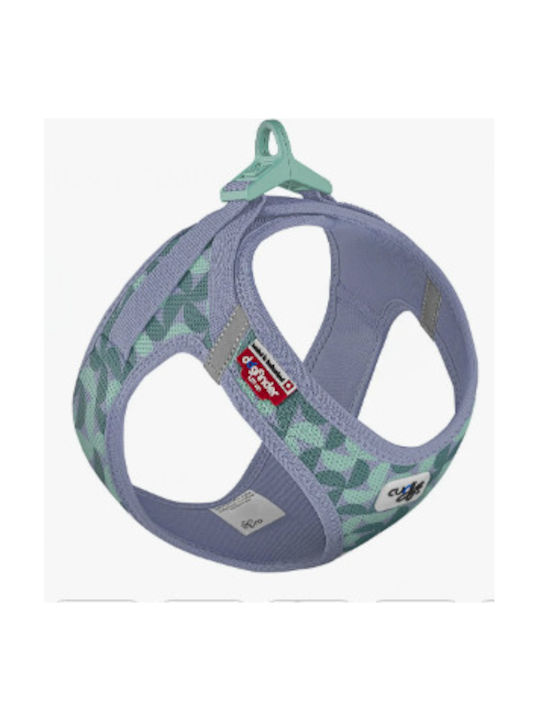 Dog Harness Vest Curli Clasp Air-mesh SE26 Semi Circle Blue Medium 6.5-10.5kg 43.4-49.0cm