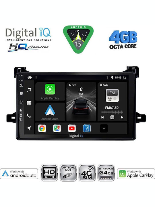 Digital IQ Car Audio System for Toyota Prius 2016-2020 Bluetooth USB WiFi GPS Apple CarPlay Android Auto with 9" Touch Screen