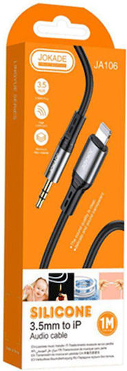 Jokade 3.5mm to Lightning Cable Μαύρο 1m 9515