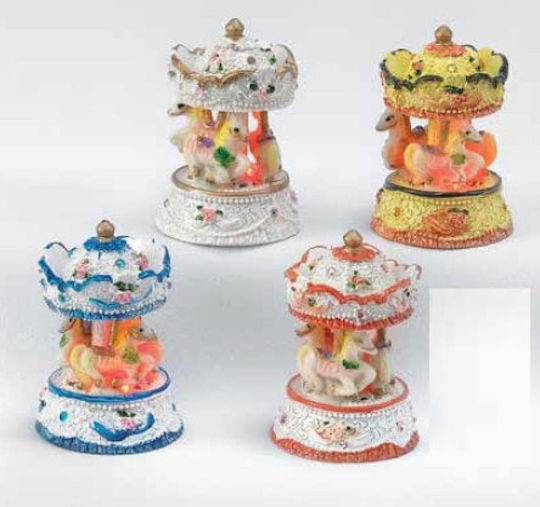 Polyester Hochzeitsgeschenkmaterialien Karussell 4 Farben 7.5 cm
