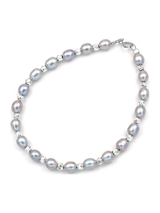 Ortaxidis Women's Bracelet from 14K White Gold with Pearls