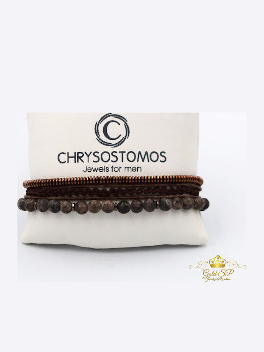 Chrysostomos Men's Macrame Leather Bracelet