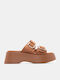 Sandale Casual Damă Flatforme Maro