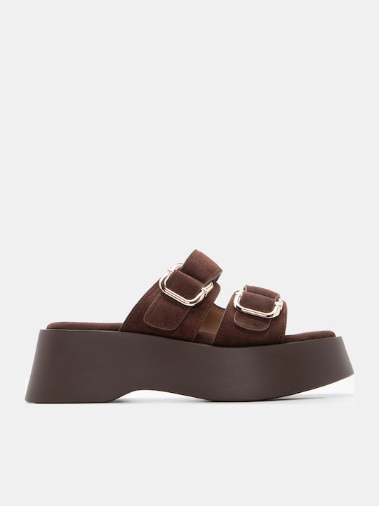 Luigi Sandale Casual Damă Flatforme Maro