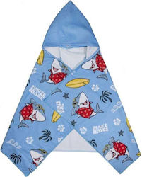 Vacation Time Kinder Strandponcho Hellblau Haie 60x120cm Vacation Time Kinder Strandponcho Hellblau Haie 60x120cm