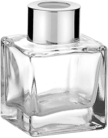 Bazaki Aromatisches Raumfläschchen Quadratisch Silber Verschluss 5,7x5,7x7,8cm 100ml Pro Set 10 Stück