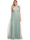 Summer Maxi Dress for Wedding Christening with Tulle Mint
