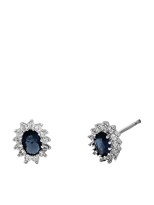 Verame Silver Earrings with Blue Stones