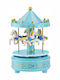 Christmas Decorative Carousel Light Blue with Music and Motion 18x11x11cm