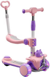Kinderroller Klappbar 3-Rad mit Sitz für 3+ Jahre Rosa