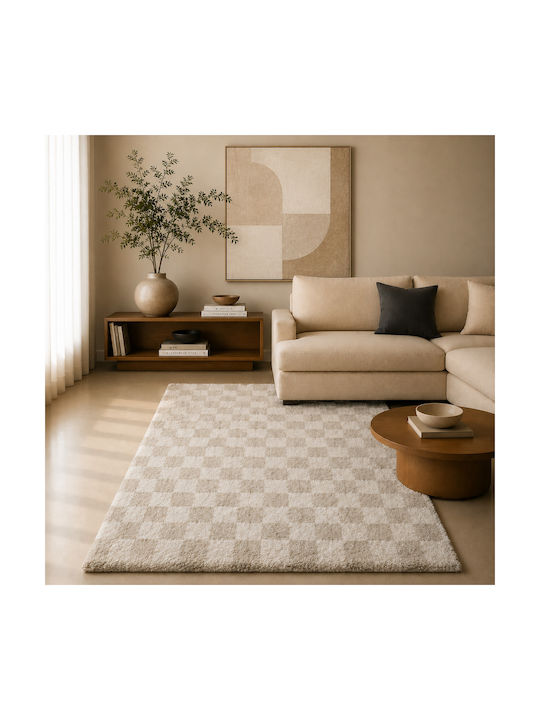 Shaggy Noelia Χαλί Ορθογώνιο Cream Beige 120x170cm