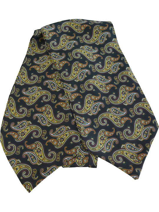 Ascot Ανδρική Γραβάτα Μεταξωτή με Σχέδια σε Navy Μπλε Χρώμα