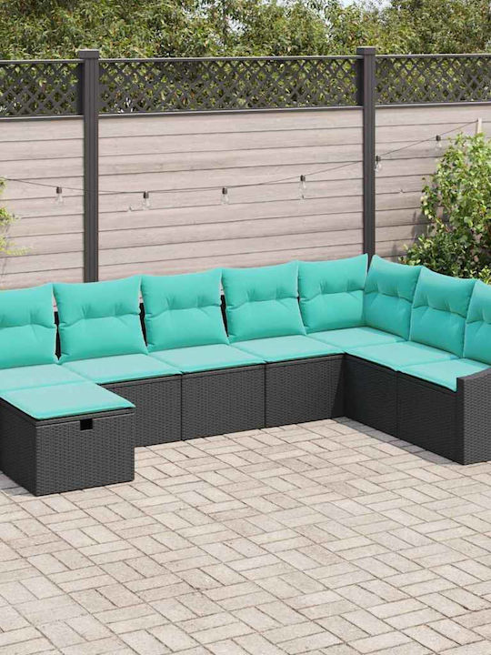 Ecksofa für den Außenbereich Rattan mit Kissen