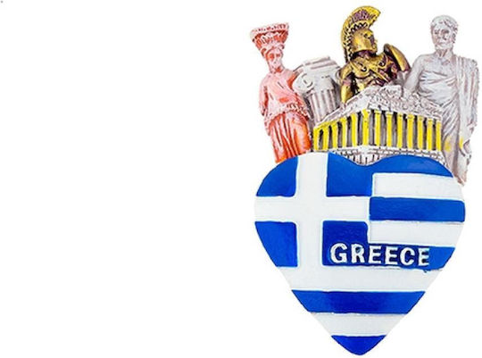 Dekorative Magnete Herz Griechische Flagge Greece Figuren 5,5x9cm Im Set 6 Stück