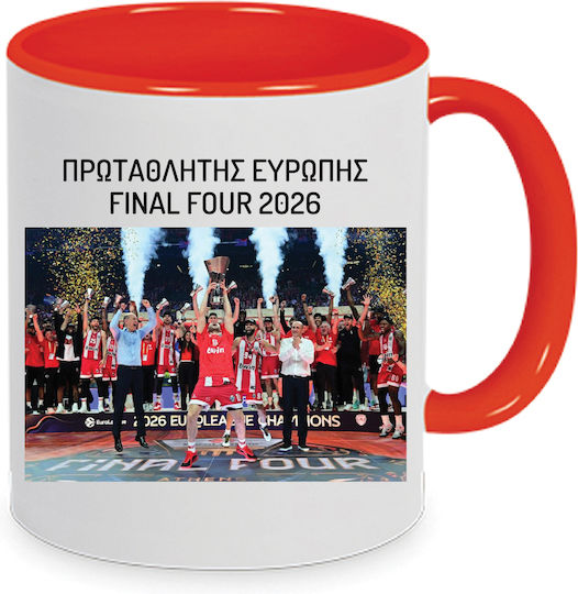 No6 Ceramic Red Mug 330ml