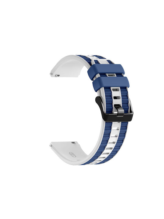 Nylon Hybrid Tragbare Bänder Silikon Amazfit GTR 4 46mm Blau Weiß