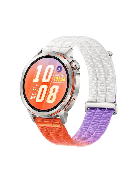 Curea Nylon Autocolantă și Închidere Metalică Amazfit Stratos 2s/3 Dawn Portocaliu