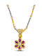 Dimitrios Exclusive Charm Flower in Gold Plated Silver with Red Zircon