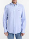 Long Sleeve Shirt in Regular Fit Striped Light Blue