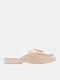 Flat Wildleder Damen Pantoletten in Beige Farbe