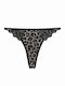 Women's String With Black Lace