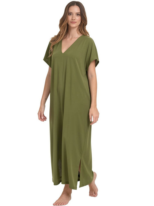 Zen by Daisy Women's Maxi Beach Dress Olive Green