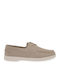 Suede Men's Boat Shoes in Beige Colour