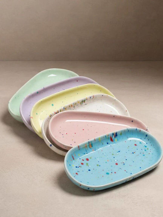 Egg Back Home Decorative Ceramic Oval Tray 18x9.5x2cm 6 Pieces