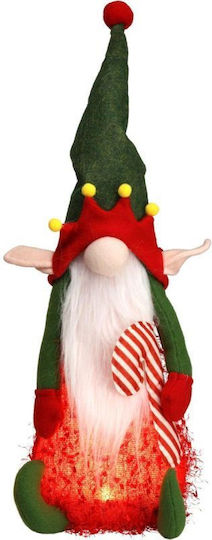 Illuminated Christmas Plush Figure White Elf Height 51cm