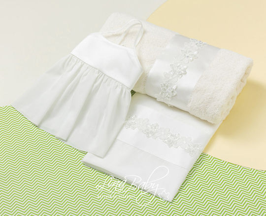 Lina Baby Set Christening Oilcloths Ecru 4 Pieces