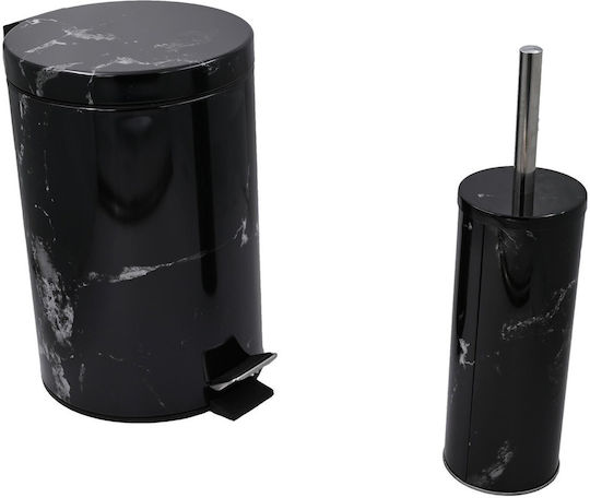 Klikareto Metallisches Badezimmer Mülleimer und Bürsten Satz 7lt