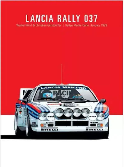 Lancia Rally 037 Retro Racing Canvas Poster 30x40cm – Vintage Wall Art
