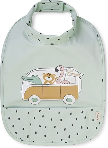 Saro Waterproof Fabric Baby Bib with Hoop & Loop Fastener