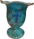 Ceramic Candle Cup Blue Vigil Oil Lamp Dimensions Diameter × Height 11.5 × 12.5 Cm