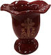Ceramic Candle Cup Burgundy Vigil Oil Lamp Dimensions Diameter × Height 11.5 × 12.5 Cm
