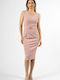 Summer Midi Sleeveless Dress Nude