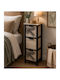 Wooden Storage Drawers with 3 Drawers L25xW25xH77cm