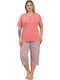 Asel Summer Women's Pajama Set Coral