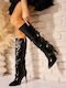 Leder Damenstiefel Schwarz