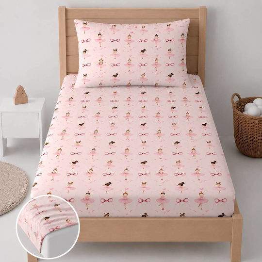 Astron Italy Ballet Girl Kinderbettlaken Set Mit Gummizug Baumwolle 100x230cm 2 Stück