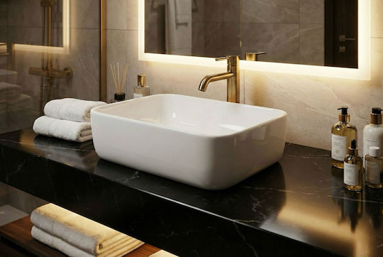 Geberit Επικαθήμενος Νιπτήρας Πορσελάνης 45x35cm Λευκό