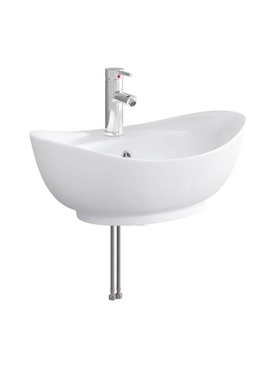 vidaXL Επικαθήμενος Νιπτήρας Πορσελάνης 59x35x21cm
