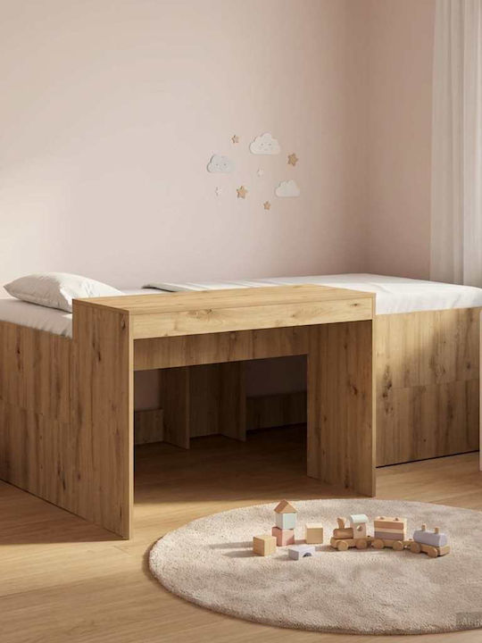 Single Kids Bed with Desk Brown