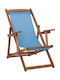 Deckchair Limnos Wooden With Arms Light Blue 62.5x97x105cm