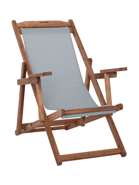 Deckchair Limnos Wooden With Arms Gray 62.5x97x...